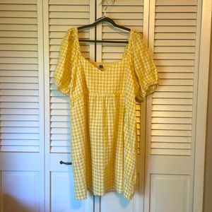 Yellow Gingham Old Navy dress, size XL